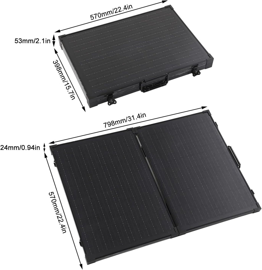 Foldable Solar Panel Solar Generators Monocrystalline Silicon Cells Aluminum Frame Ideal for RV Camping with Stand for Outdoor Use (80W)