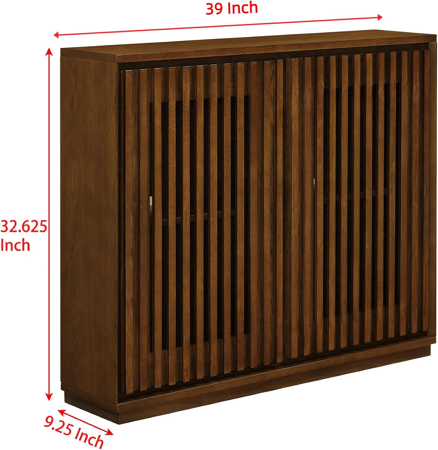 LKTART 39' Walnut Narrow Sideboard Buffet Storage Cabinet for Entryway | Walnut Wood Small Sideboard Storage Cabinet;Mid Century Modern Thin Entryway Cabinet for Living Room,Hallway,Small Space