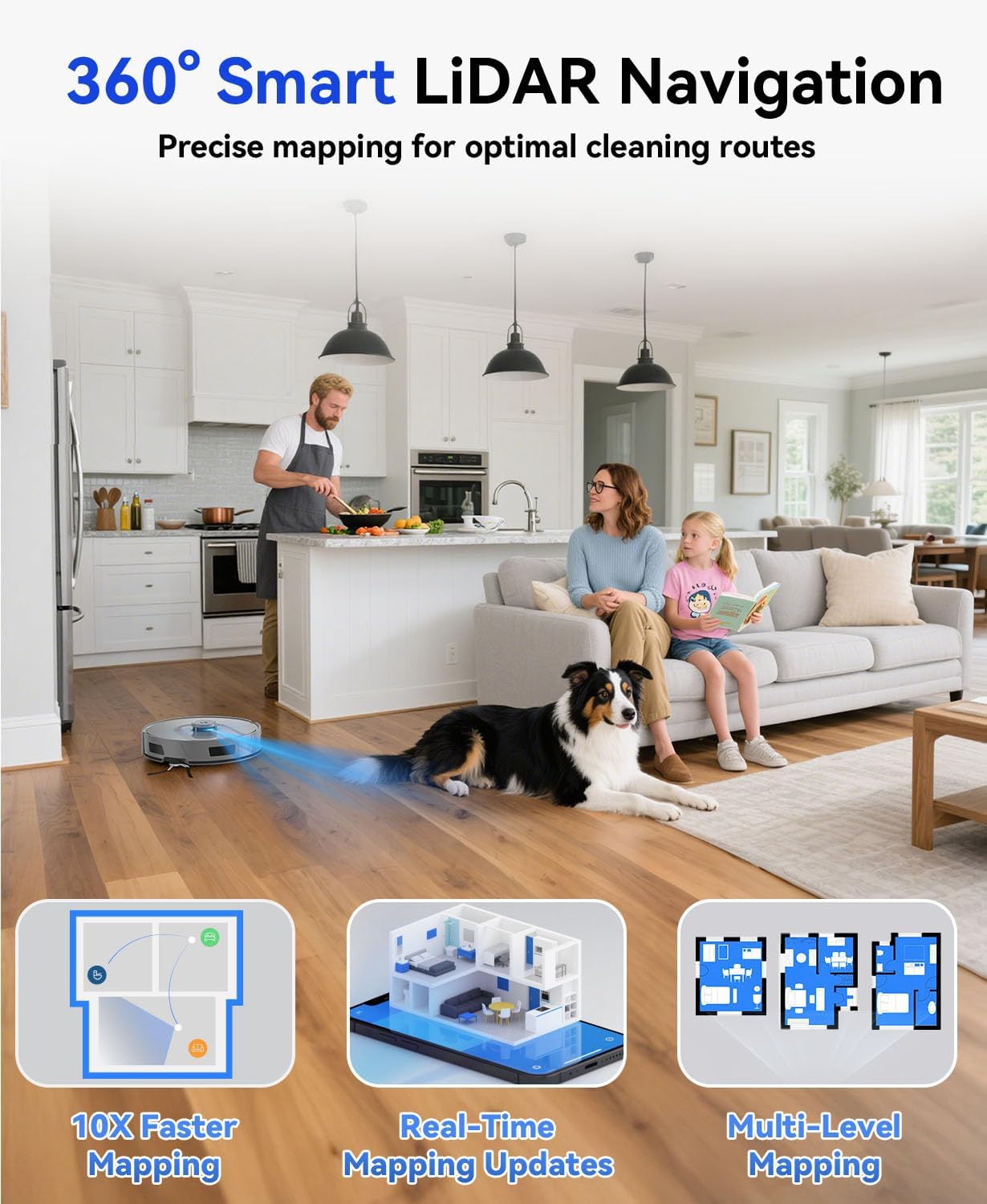 Robot Vacuum Cleaner 20,000Pa Robot Vacuum and Mop,90 Day Self Emptying Vacuum Robot,Lidar Navigation,5G/2.4GWiFi APP Aspirateur Robot,Self-Charging Robot Vacuums for Pet,Floor,Carpet R11Gray