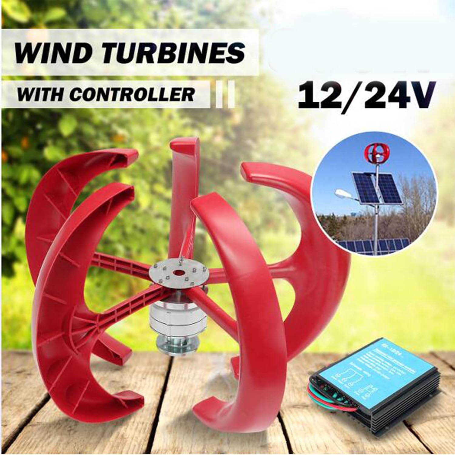 1000W-1500W Low Noise Vertical Permanent Maglev Generator,12V-220V AC Wind Power Vertical Low Noise Wind Turbines Generator for Home Supplemental Power
