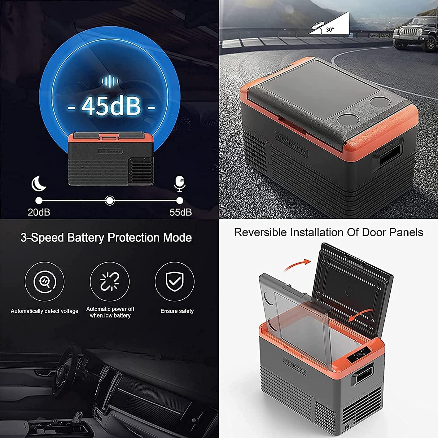 Car Fridge Electric Cool Box Portable Compressor Freezer Mini Fridge Great for Bedroom/Office/Car/Dorm (Black) (Size : 30L)