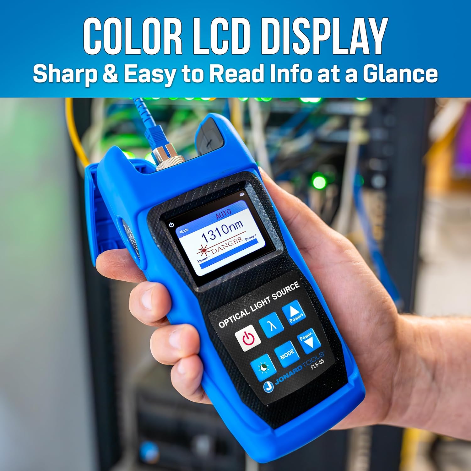 Jonard Tools FLS-55 Multi-Mode & Single-Mode Fiber Optic Light Source with FC/LC/SC (PC/UPC) Adapters (2025 Model)