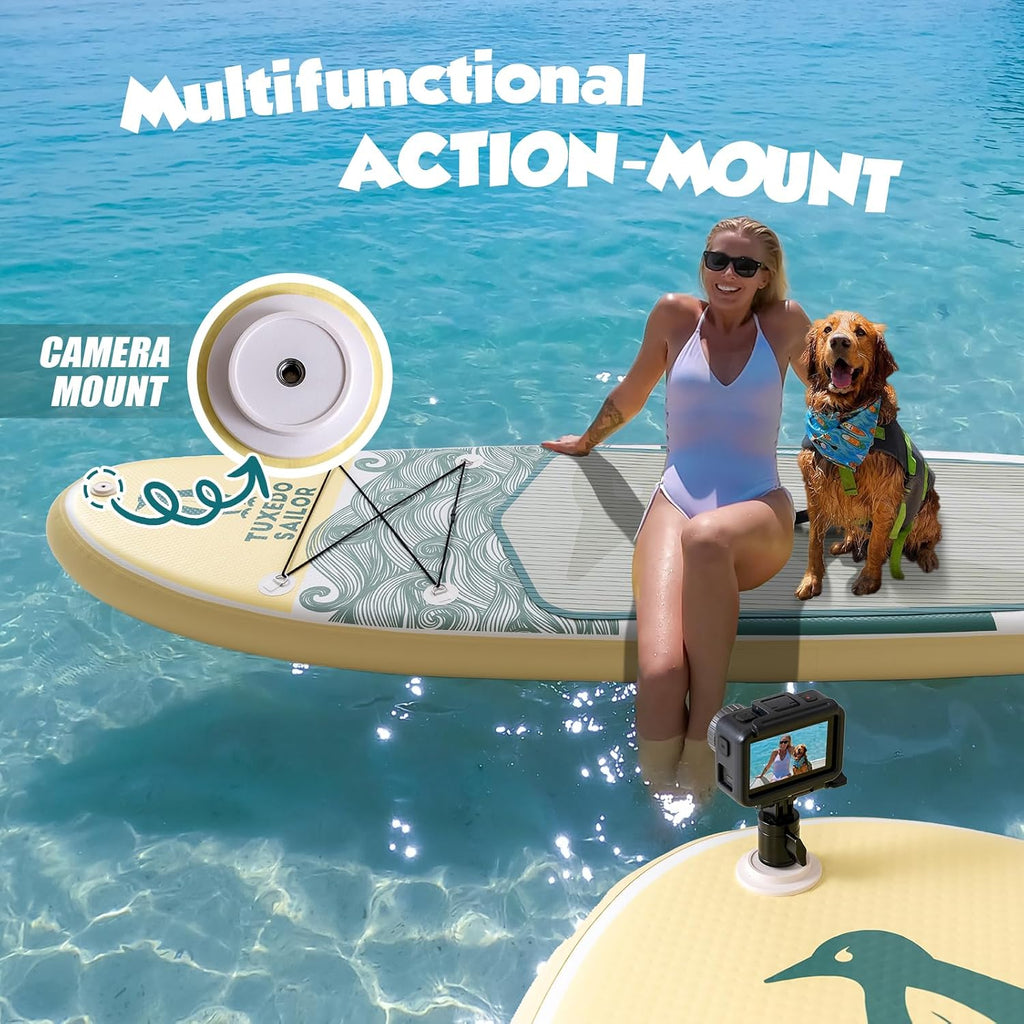 Tuxedo Sailor 10'6'×33'×6' Inflatable Stand Up Paddle Board with Premium SUP Accessories,Adults & Youth for All Skill Levels, Included with Board, Paddle, Pump, Fins, Backpack Green Paddleboard