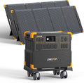 PECRON Portable Power Station E3800 LFP with 2x300W Solar Panels, 3840Wh LiFePO4 Battery Backup, 4200W Solar Generator, Expandable to 53.76kWh Power Station, Fast Charging for Home Emergency, Camping