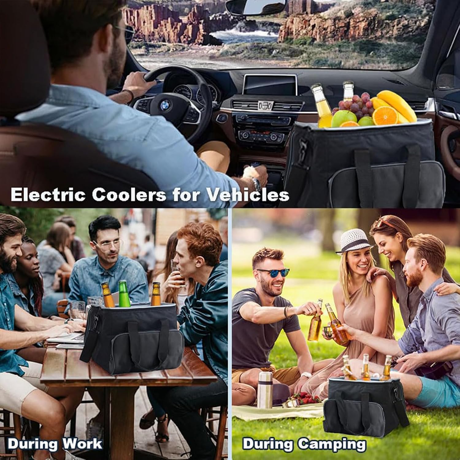 Universal Portable Electric Refrigeration Bag 15 Liters, 12V Dc Car Refrigerator, Good Freshness Preservation Effect, Suitable For Cars, Rv Camping.