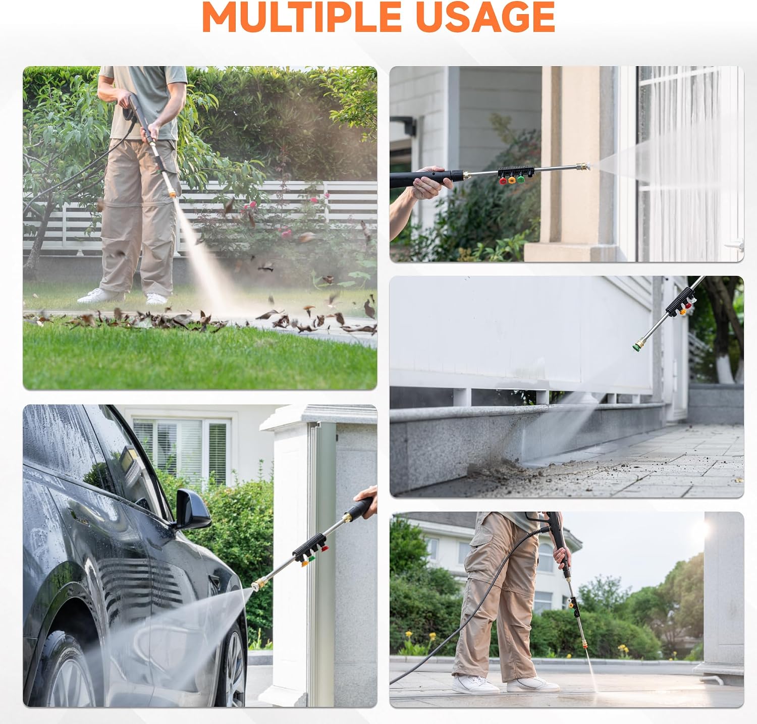 Giraffe Tools Pressure Washer, Max 2400 PSI, 2.3 GPM Electric Power Washer with 4 Quick-Connect Nozzles, Foam Cannon for Cars/Patios/Driveways/Fences, 35 ft