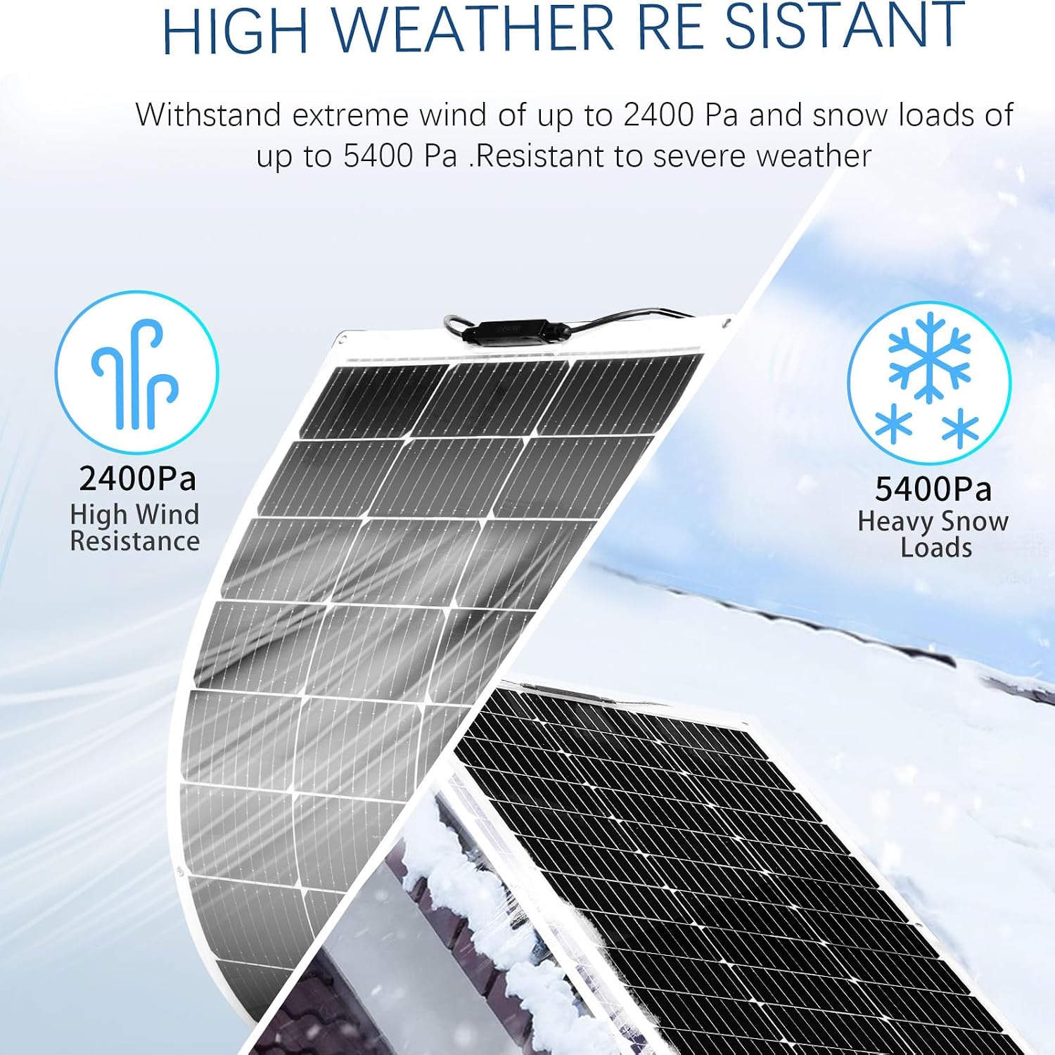 XINPUGUANG Flexible Solar Panel 100W 12V Monocrystalline 400W Solar Kit 40A Charge Controller Extension Cable Battery Cable Off-Grid for RV Boat Cabin Tent Car (400W-1)