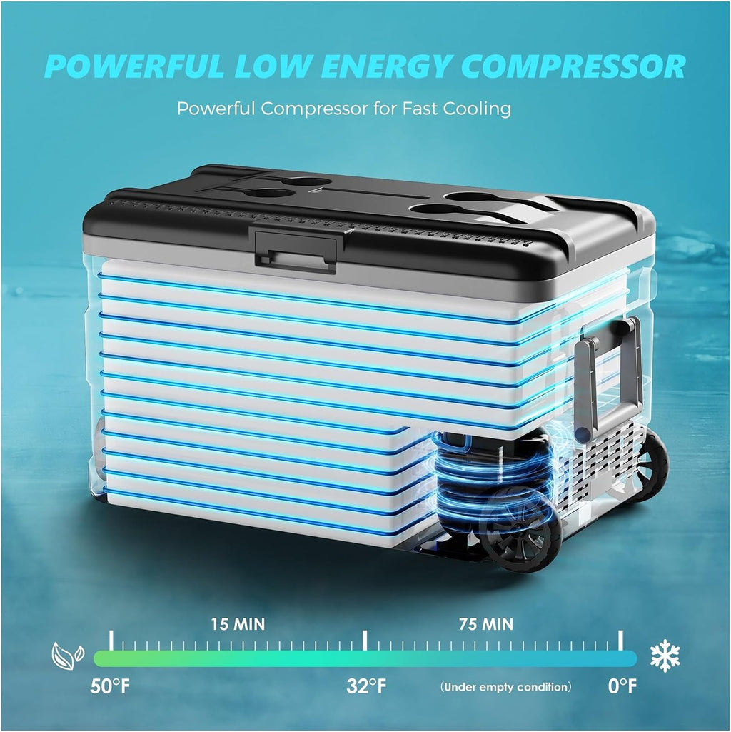 75L Portable Car Refrigerator Compressor Fridge Freezer Cooler Ice Box Keep Cool For Camping Fishing Trip Truck Boating