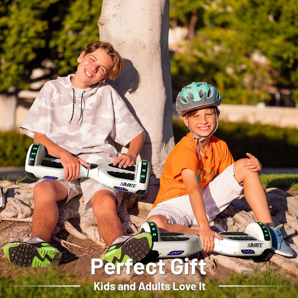 SIMATE Hoverboard, Bluetooth All Terrain Hover Boards with LED Lights and APP Control, Gifts for Kids Adults Girls Boys, for All Ages