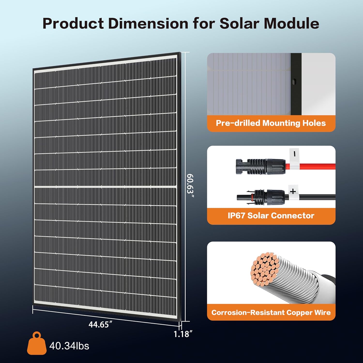 400W Bifacial Solar Panel, 800W N-Type 16BB Monocrystalline Solar Panel Kit, 25% High Efficiency, IP65 Waterproof, for RV Home Boat Marine Off-Grid Solar System[2Pcs 400W]