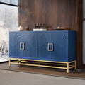 Virubi 60' Sideboard Buffet Cabinet with Storage,Doors& Gold Handles, Wood Modern Sideboard Accent Cabinet,Console Table for Living Room,Hallway,Entryway (Navy Blue)