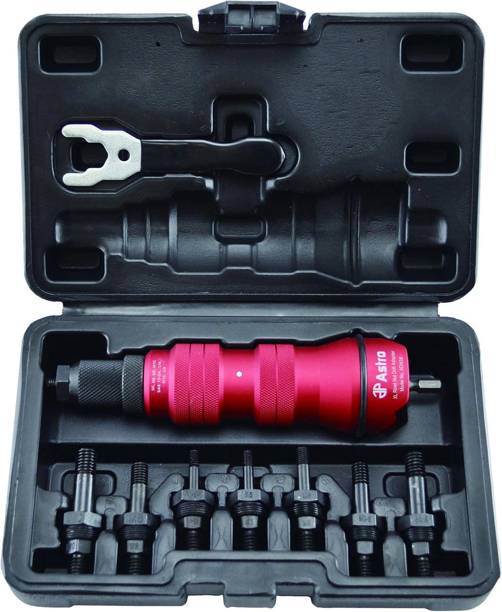 Astro Pneumatic Tool ADN38 XL Rivet Nut Drill Adapter Kit - 3/8' Capacity