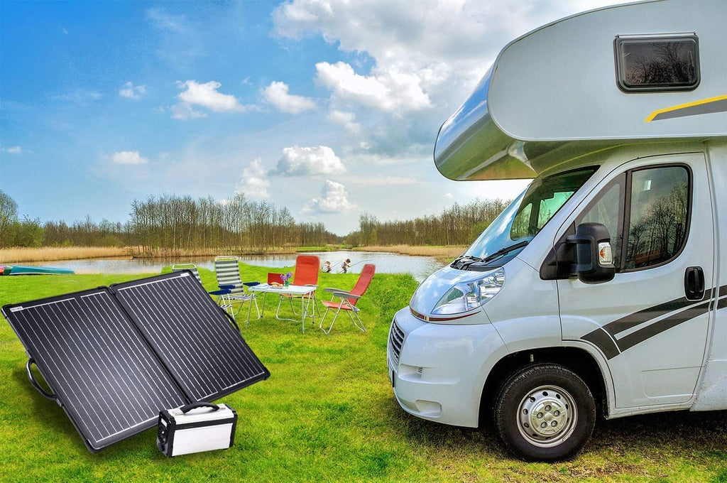 100W Lightweight Portable Solar Panel Kit with 20A 12/24V PWM Waterproof Charge Controller