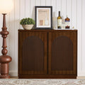 LKTART 39' Sideboard Buffet Cabinet,Narrow Credenza Storage for Entryway | Single Modular Storage Cabinet;Walnut Wood Credenza Storage Cabinet;Mid Century Modern Thin Entryway Cabinet for Living Room