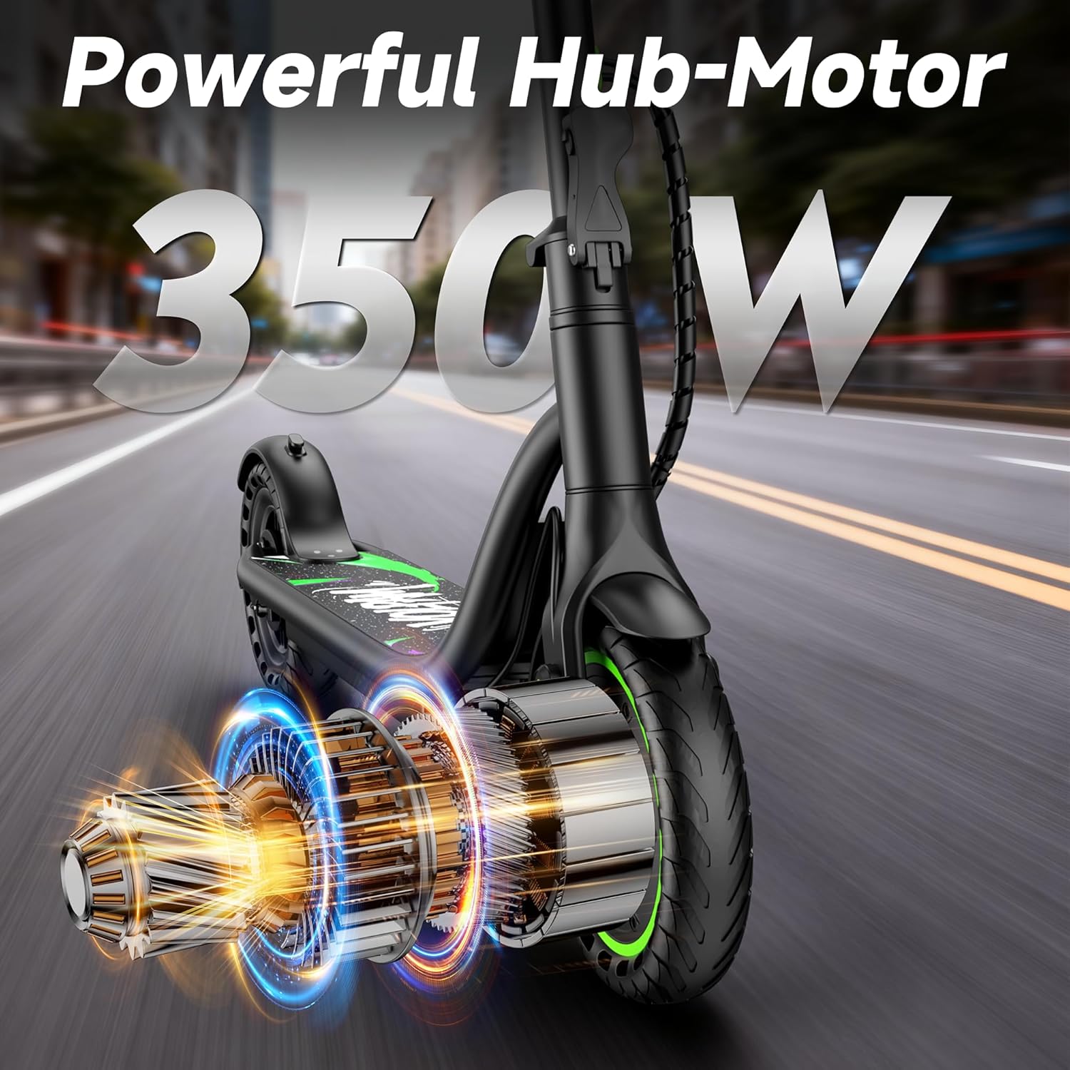 VOLPAM Electric Scooter, 500W/350W Strong Motor, Max 22/19 MPH Top Speed & 22/17 Miles Range, 10'/8.5' Foldable E Scooter with Smart APP, Cruise Control