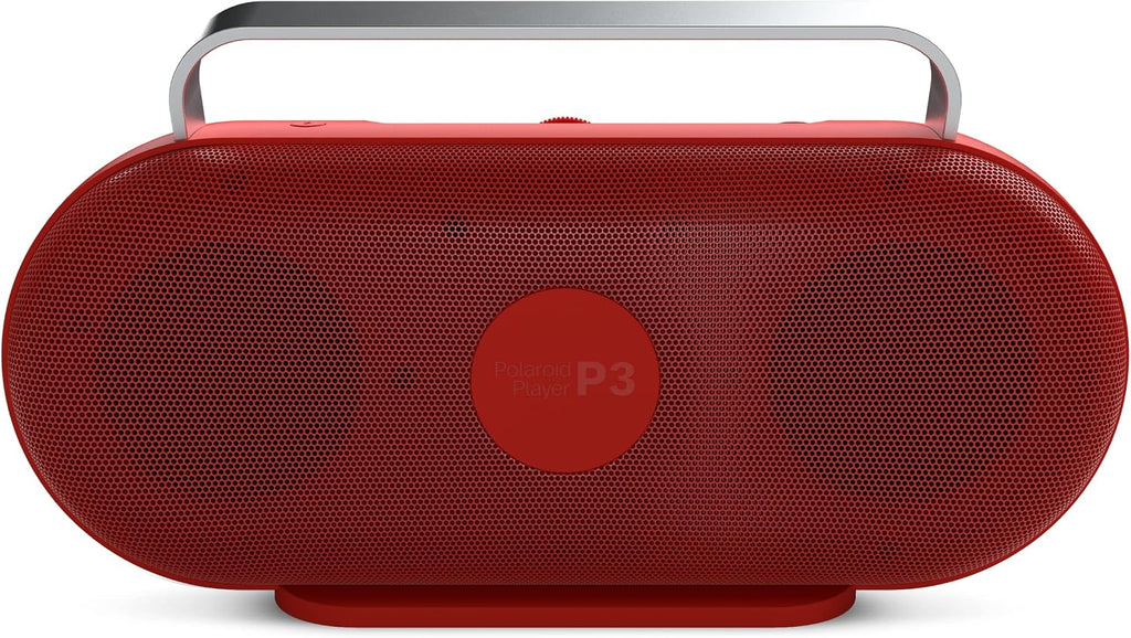 Polaroid P3 Music Player (Red) - Retro-Futuristic Boombox Wireless Bluetooth Speaker Rechargeable with Dual Stereo Pairing
