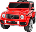 Licensed Mercedes Benz G63 Kids Electric Car, 12V G Wagon Ride on Car w/Safety High Window, Remote Control, 3 Speeds, Music Player, Horn & LED Lights for Toddlers (Red)