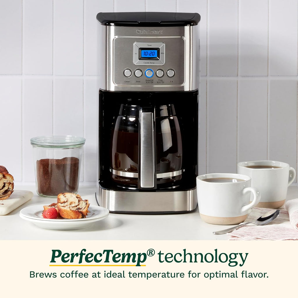 Cuisinart 14-Cup Coffee Maker, Can Opener & Mug Bundle - Automatic Brewer with Glass Carafe, Single-Touch Electric Opener, and 2 12 oz Mugs