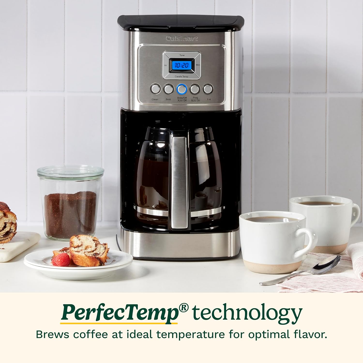 Cuisinart 14-Cup Coffee Maker, Can Opener & Mug Bundle - Automatic Brewer with Glass Carafe, Single-Touch Electric Opener, and 2 12 oz Mugs