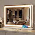 ZL ZELing Vanity Mirror with Lights, 32' x 23', LED Makeup Mirror, Dimmable 3-Color Lighting, 5X Magnification, Touch Screen Control, Wall-Mountable and Tabletop Design