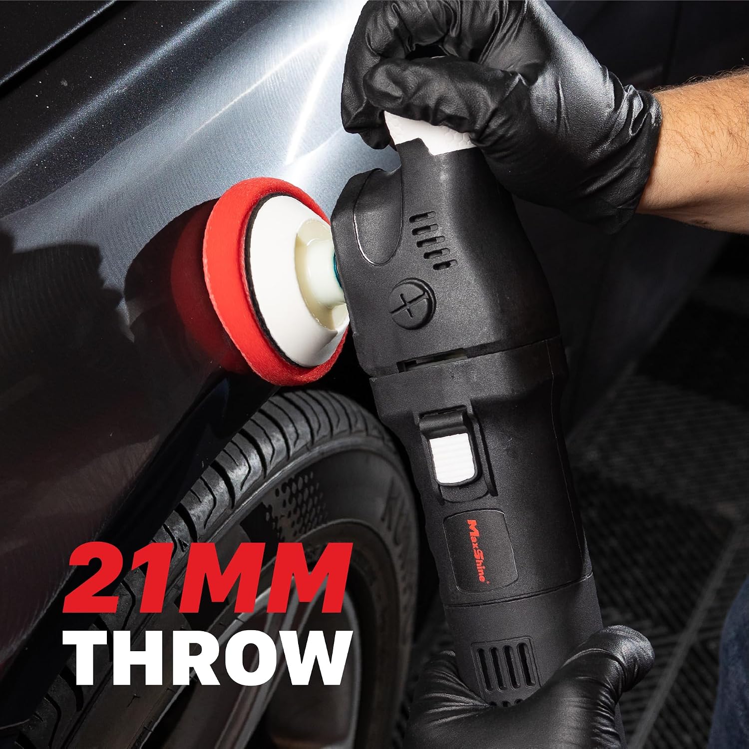 Maxshine M550 Rotary Polisher | 550W Motor, 3' Backing Plate, 6-Speed, 5/8' Thread | Compact Detailing Buffer for Auto, Boat & Marine Paint Correction, Swirl & Scratch Removal, Glossy Finish