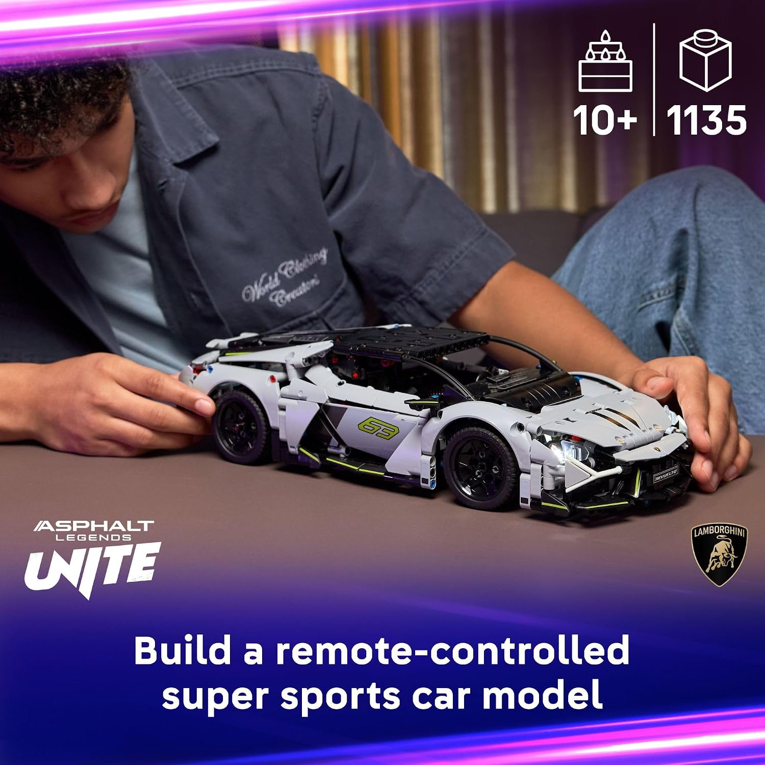 LEGO Technic Lamborghini Revuelto Super Sports Car Toy - Building Set for Girls & Boys - Lamborghini Model Kit for Kids, Ages 10+ - Makes a Great Gift for Kids & Car Enthusiasts - 42214