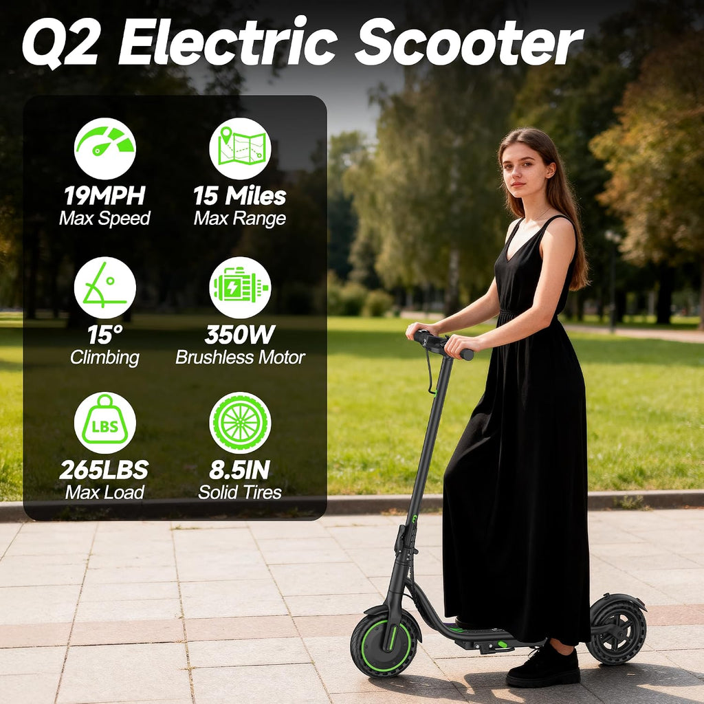 VOLPAM Electric Scooter, 500W/350W Strong Motor, Max 22/19 MPH Top Speed & 22/17 Miles Range, 10'/8.5' Foldable E Scooter with Smart APP, Cruise Control