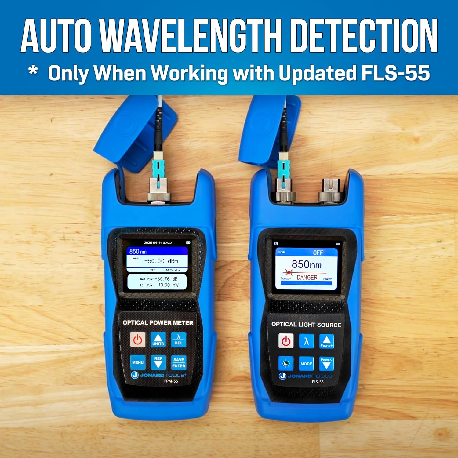 Jonard Tools FPL-5555 Fiber Power Meter (-50 to +26 dBm) w/Data Storage & SM/MM Optical Light Source Kit (2025 Model)