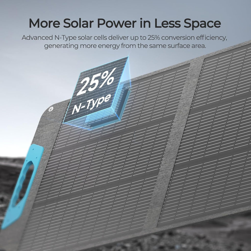Renogy 100 Watt Portable Solar Panel, N-Type Foladable 100W Solar Panels w/Kickstands, 25% High Efficiency Solar Charger for Power Station, USB-A&Type-C Output, for Camping, RV, SUV, Off-Grid Outdoor