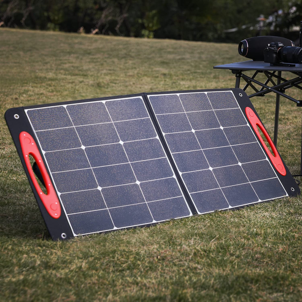 MoNiBloom 100 Watt Solar Panels 24V Monocrystalline Solar Panel High-Efficiency Solar Module with USB 3.0 and USB C for Home Battery Charging Farm Trailer Camper Marine Off Grid System