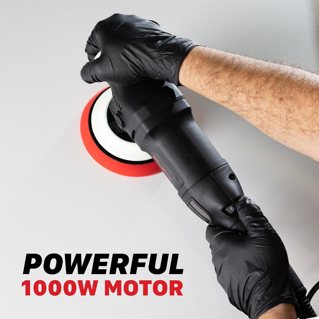Maxshine M1000 Rotary Polisher | 1000W Motor, 5' Backing Plate, 6-Speed, 5/8' Thread | Auto, Boat & Marine Detailing Buffer for Paint Correction, Swirl & Scratch Removal, Glossy Finish