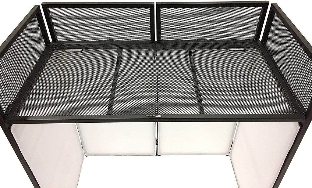 Black Arch Truss Combo Kit 7.6 ft. Height 5 ft. Width+DJ Facade W/40'x20' table Heavy-Duty Truss and B/W DJ Facade All-In-One Combo Kit