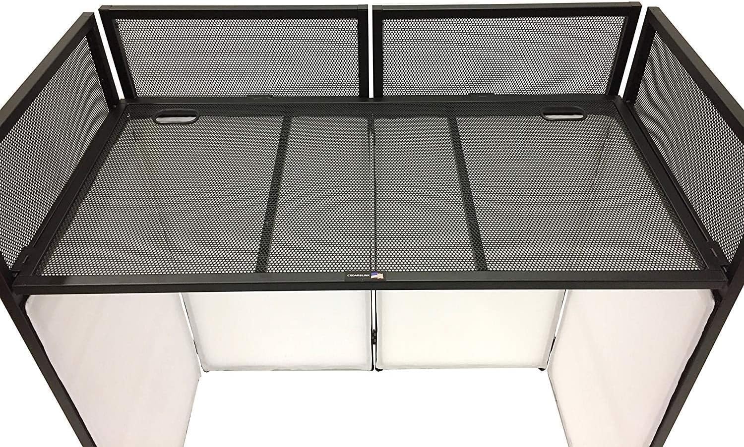 Black Arch Truss Combo Kit 7.6 ft. Height 5 ft. Width+DJ Facade W/40'x20' table Heavy-Duty Truss and B/W DJ Facade All-In-One Combo Kit