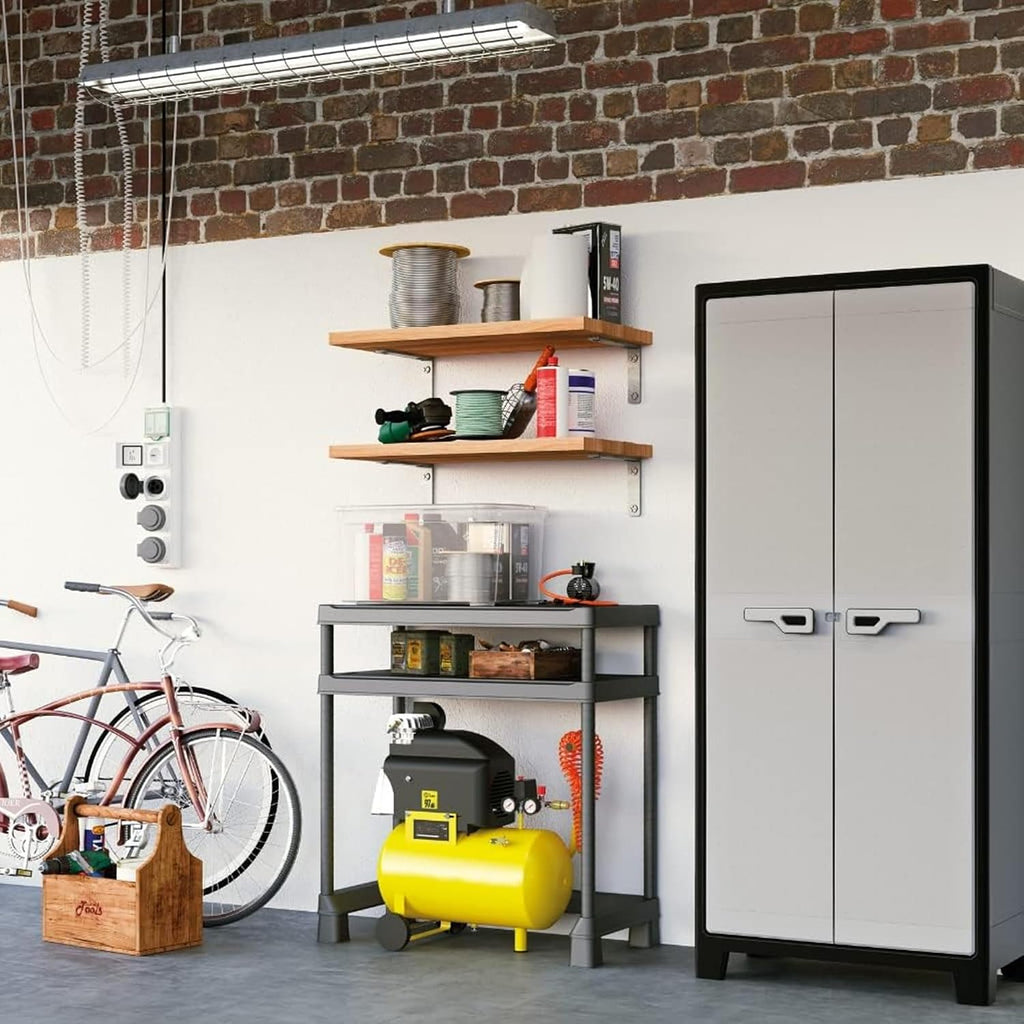 KIS Armadio a esterno impermeabile Grigio/Nero Titan High Cabinet