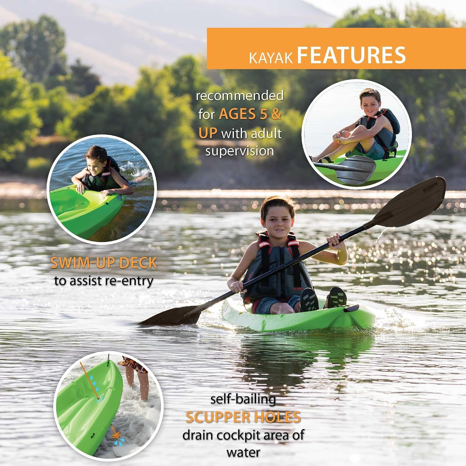 Lifetime Youth 6 Feet Wave Kayak with Paddle