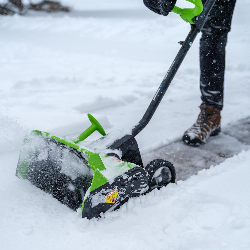 Earthwise SN74016 40-Volt Cordless Electric Snow Shovel, Brushless Motor, 16-Inch width, 300lbs/Minute (Battery and Charger Included)