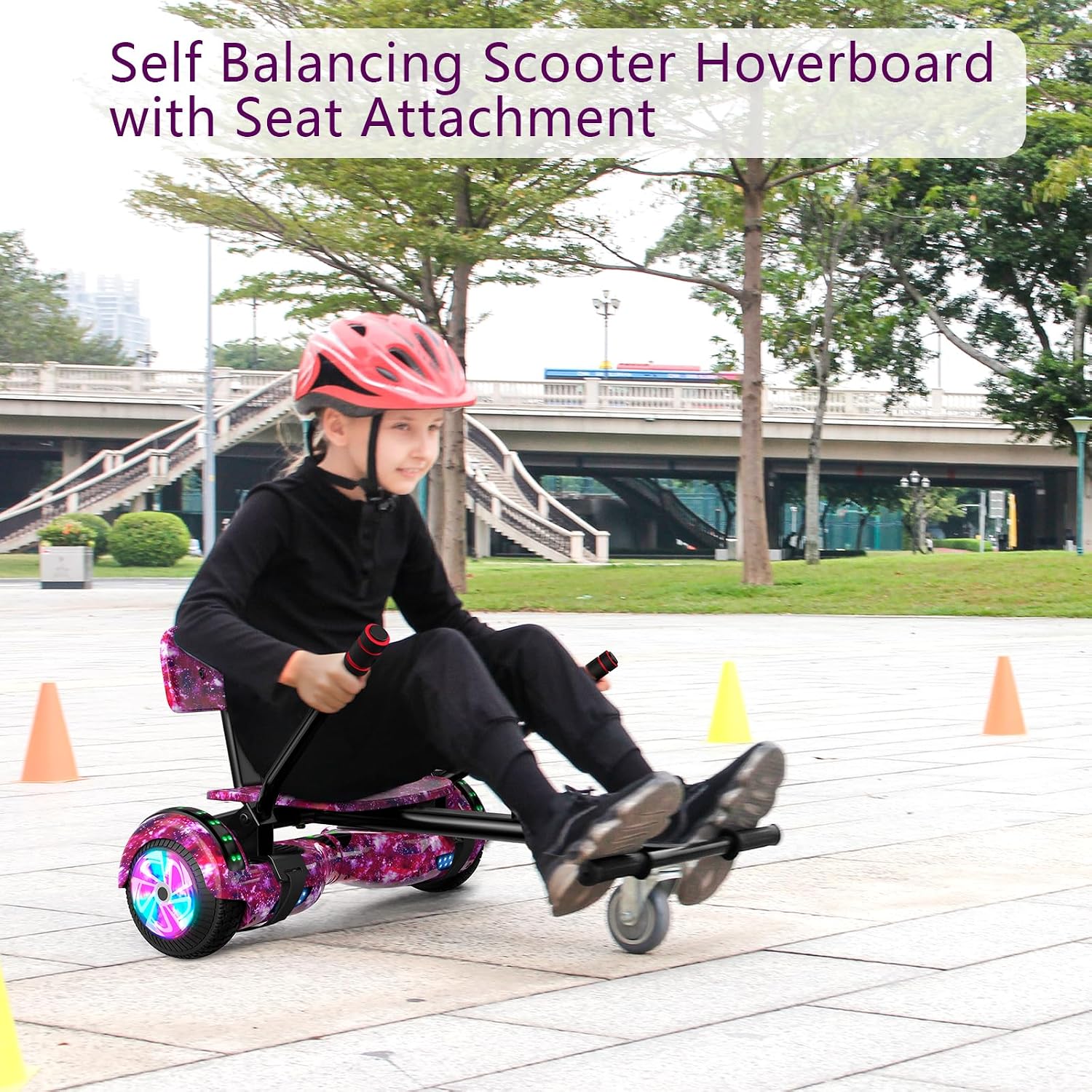 FLYING-ANT Self Balance Scooter Seat Attachment 6.5' Two-Wheel Self Balancing Electric Scooter with LED Light Flash Lights Wheels