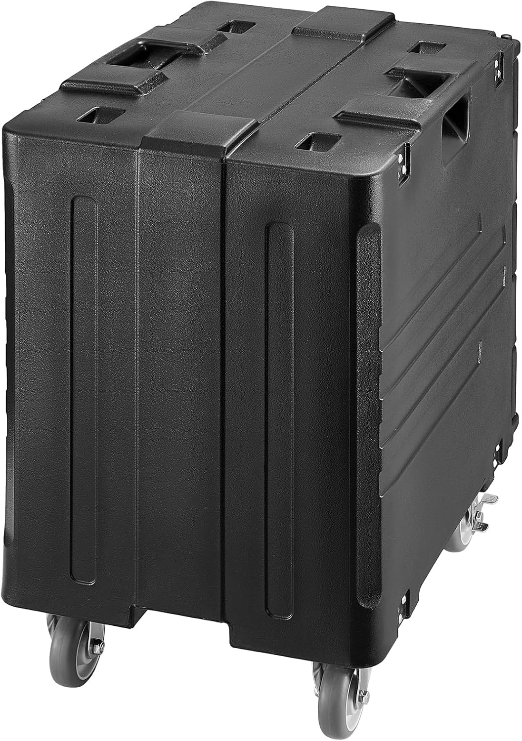 VEVOR Insulated Food Pan Carrier, 95 Qt Hot Box for Catering, LLDPE Food Box Carrier w/One-Piece Buckle, Front Loading Food Warmer w/Handles, End Loader w/Wheels for Restaurant, Canteen, etc. Black