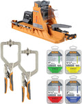BORA Automatic Pocket Hole Jig with Two 3 inch Face Clamps & 350 pc Pocket Hole Screw Set, Auto Adjusting Drill Guide, Pocket Hole Jig Kit for Woodworking - For Materials 1/2' to 1-1/2' Thick
