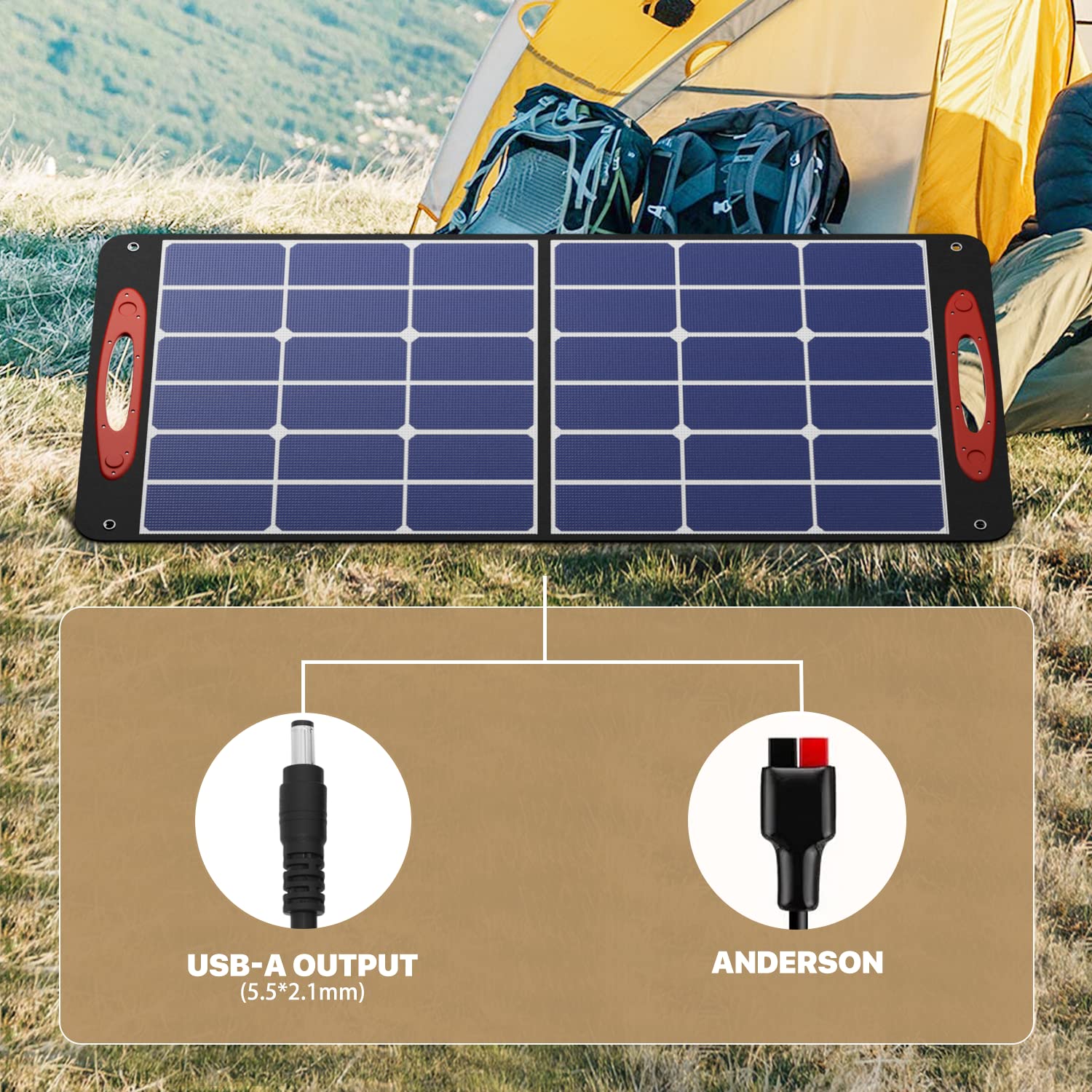MoNiBloom 100 Watt Solar Panels 24V Monocrystalline Solar Panel High-Efficiency Solar Module with USB 3.0 and USB C for Home Battery Charging Farm Trailer Camper Marine Off Grid System