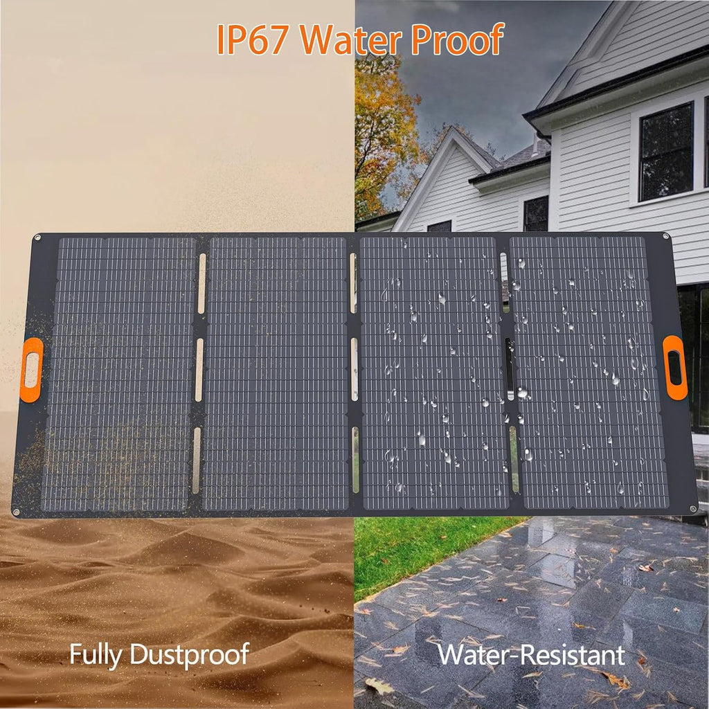 Foldable 200W Solar Panel Kit | 24% Efficient Monocrystalline Charger | IP67 Waterproof Panel for Outdoor, RV, Solar Generator Charging 100W