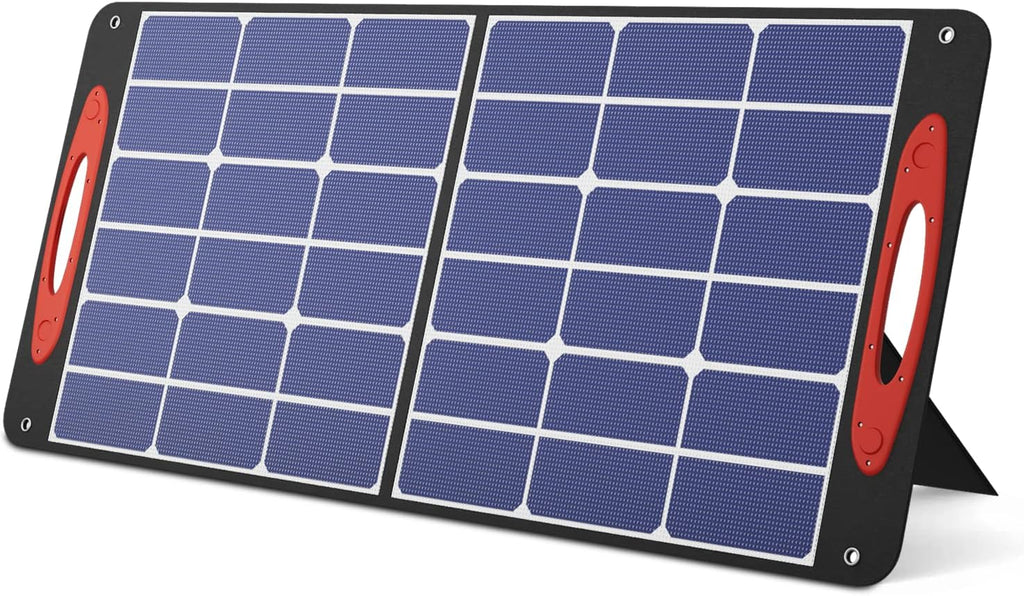 Magshion 100W Portable Folding Solar Panel Charger with USB Outputs for Family Camping Phones Tablets, High Efficiency Foldable Solar Panel for Battery Power Station Generator Black