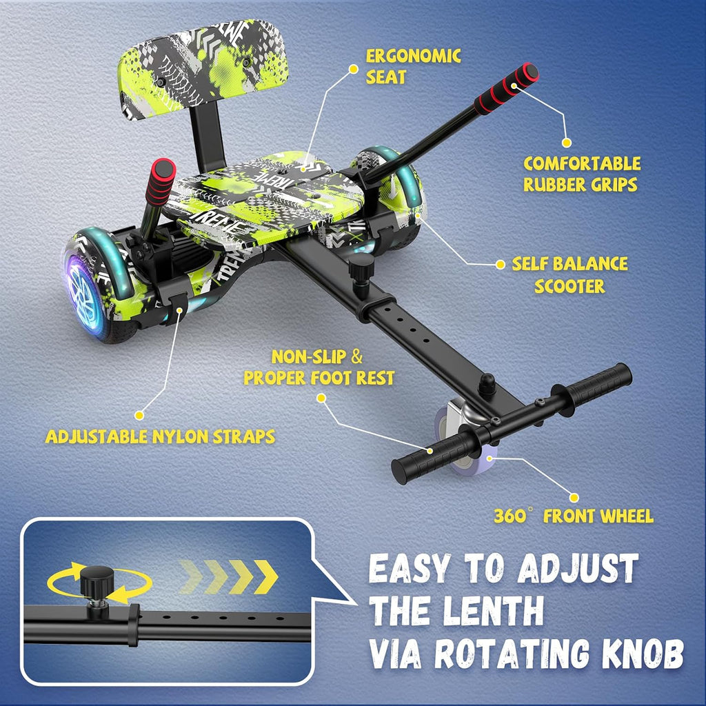 FLYING-ANT Self Balance Scooter Seat Attachment 6.5' Two-Wheel Self Balancing Electric Scooter with LED Light Flash Lights Wheels
