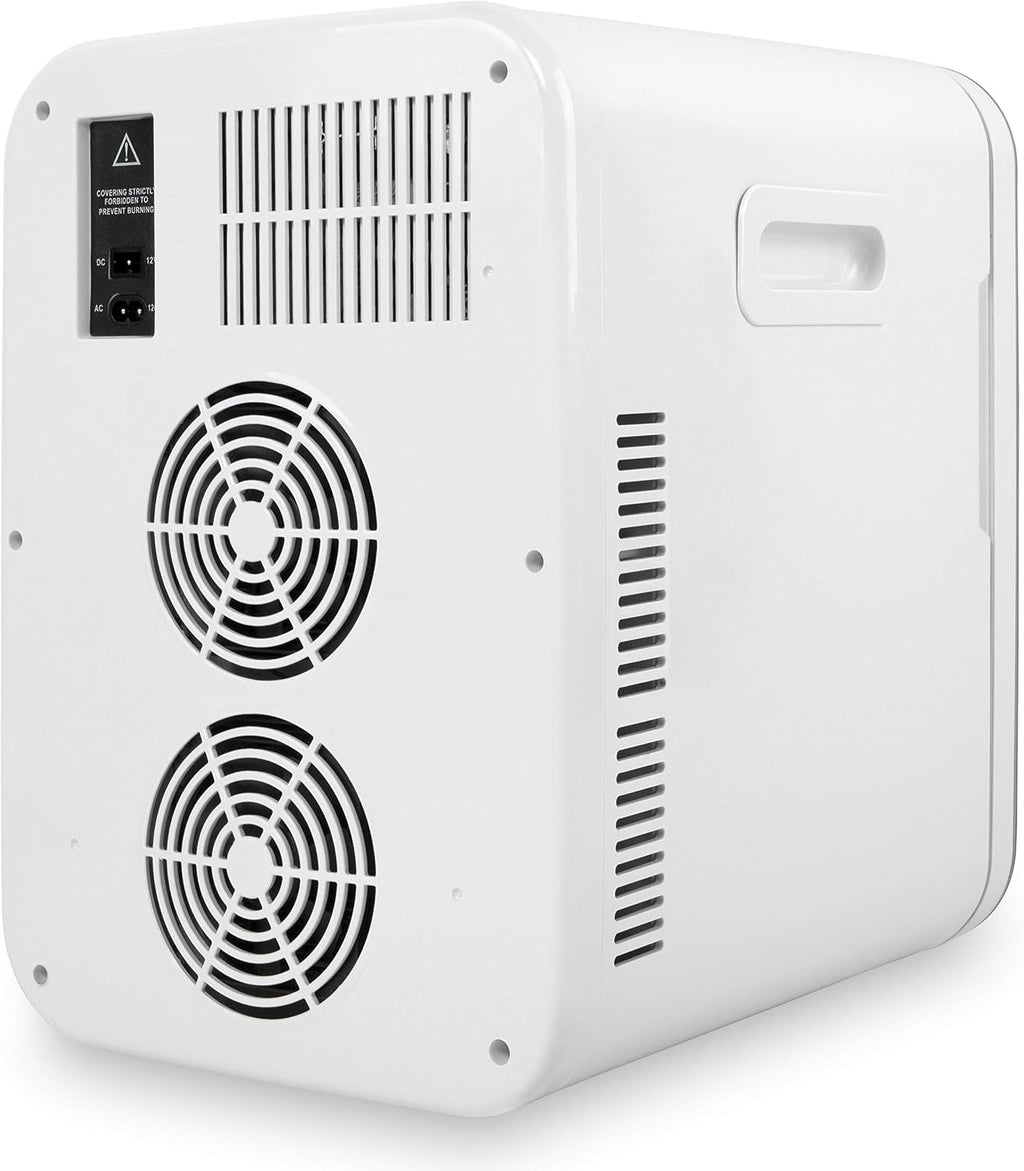 Cooluli 20 Liter Mini Fridge with Temperature Control - White Thermoelectric Cooler and Warmer for Bedroom, Office, Car, Dorm