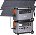 OSCAL 6000W(9000W Peak) Portable Solar Power Station with 2 * 500W Solar Panels, 3600Wh LiFePO4 Battery with 3600Wh Expansion Battery Pack, 2400W Solar Charging Generator for Camping, Home, Emergency