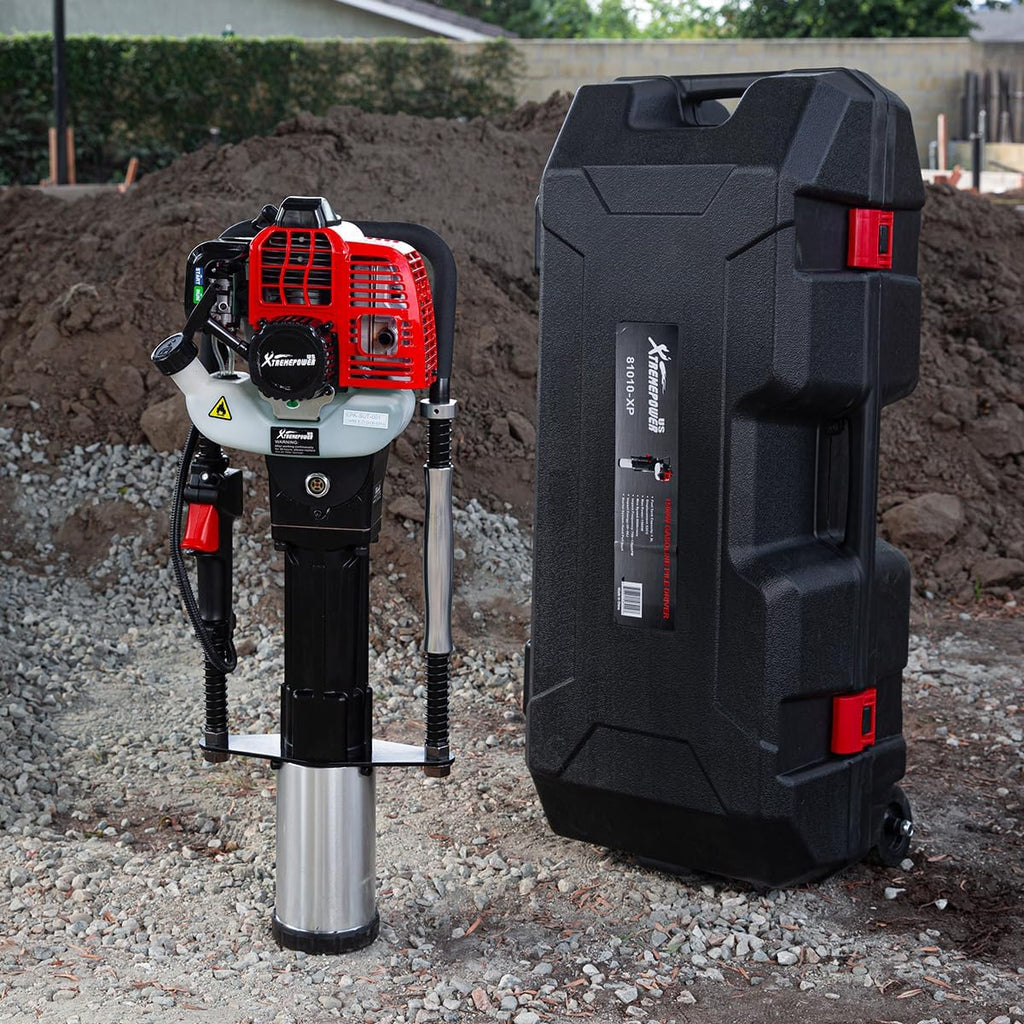 XtremepowerUS 52cc Gas-Powered T Post Driver Fence Post Driver Gasoline Piling 2-Stroke Engine EPA Certificated w/Storage Case