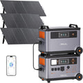 OSCAL 6000W(9000W Peak) Portable Solar Power Station with 3 * 400W Solar Panels, 3600Wh LiFePO4 Battery with 3600Wh Expansion Battery Pack, 2400W Solar Charging Generator for Camping, Home, Emergency