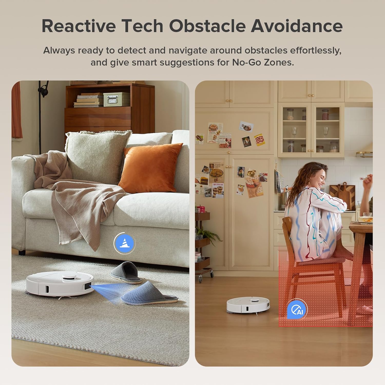 roborock QV 35A Robot Vacuum and Mop with Zero-Tangling Side Brushes