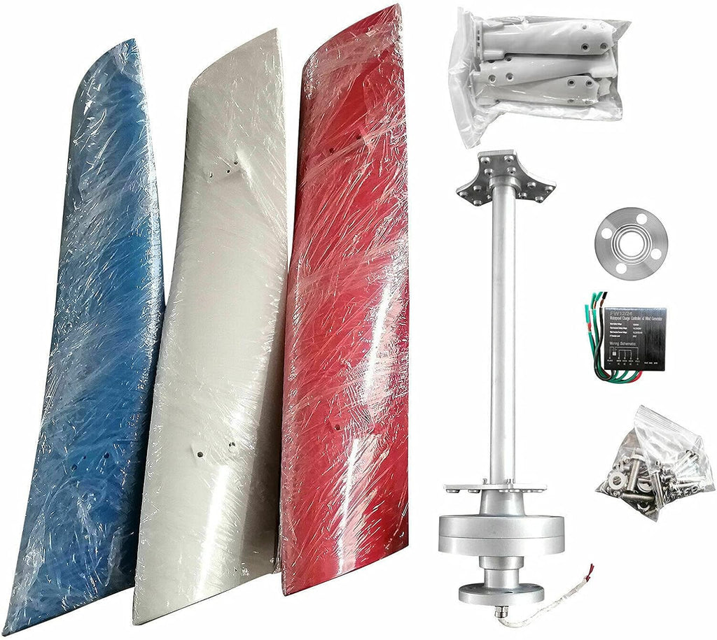 Wind Turbine Generator Kit - 450W DC 12V Vertical Wind Power Turbine with Charge Controller for Home, RV, Boat & Marine Electricity Set (3pcs Blades)
