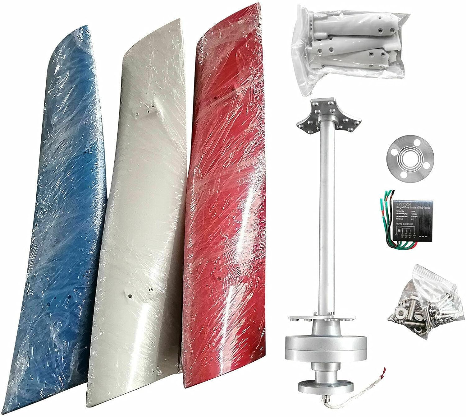 Wind Turbine Generator Kit - 450W DC 12V Vertical Wind Power Turbine with Charge Controller for Home, RV, Boat & Marine Electricity Set (3pcs Blades)